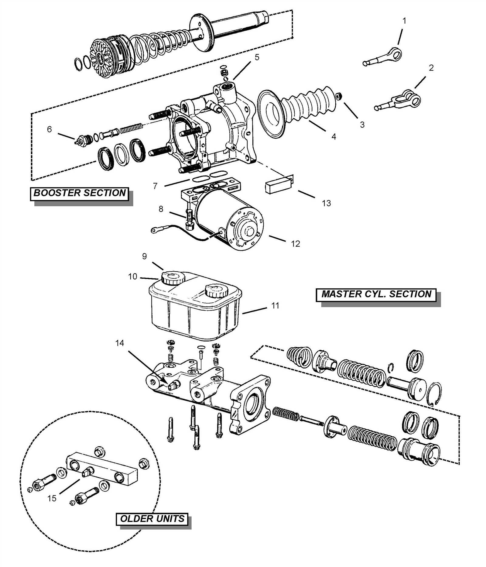 brake master cylinder parts diagram