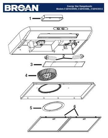 broan range hood parts diagram