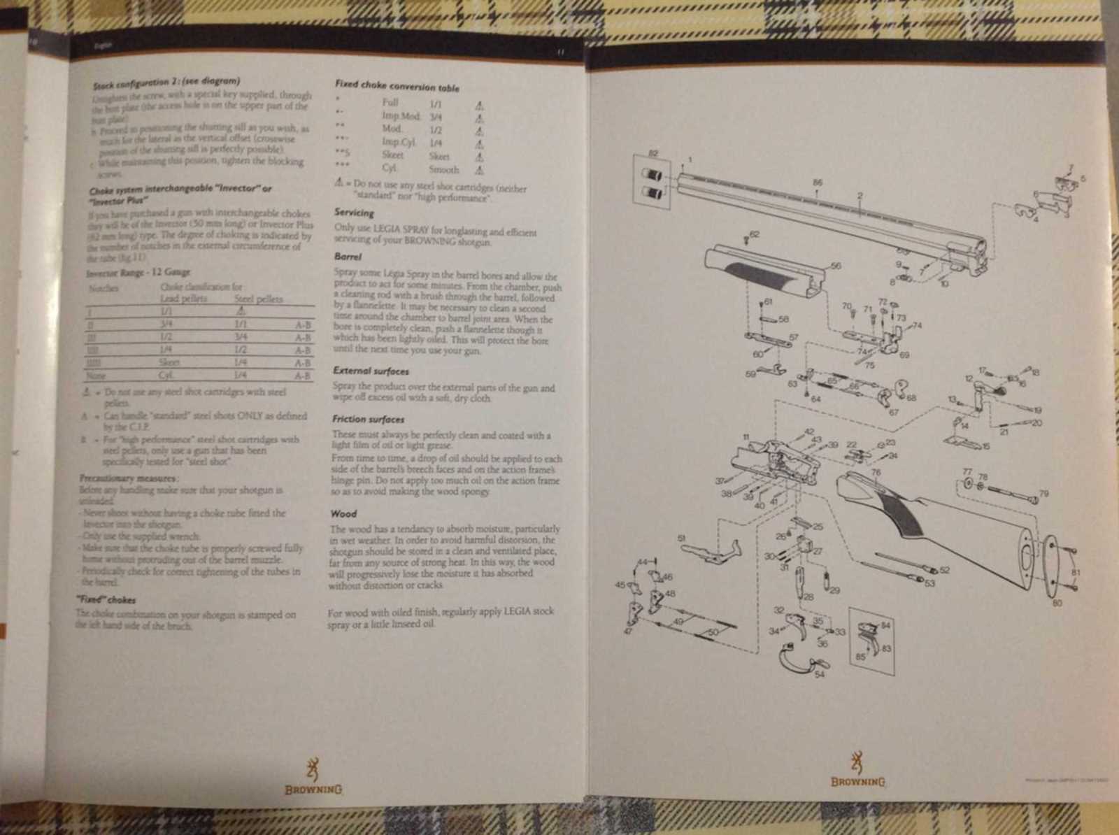 browning citori parts diagram