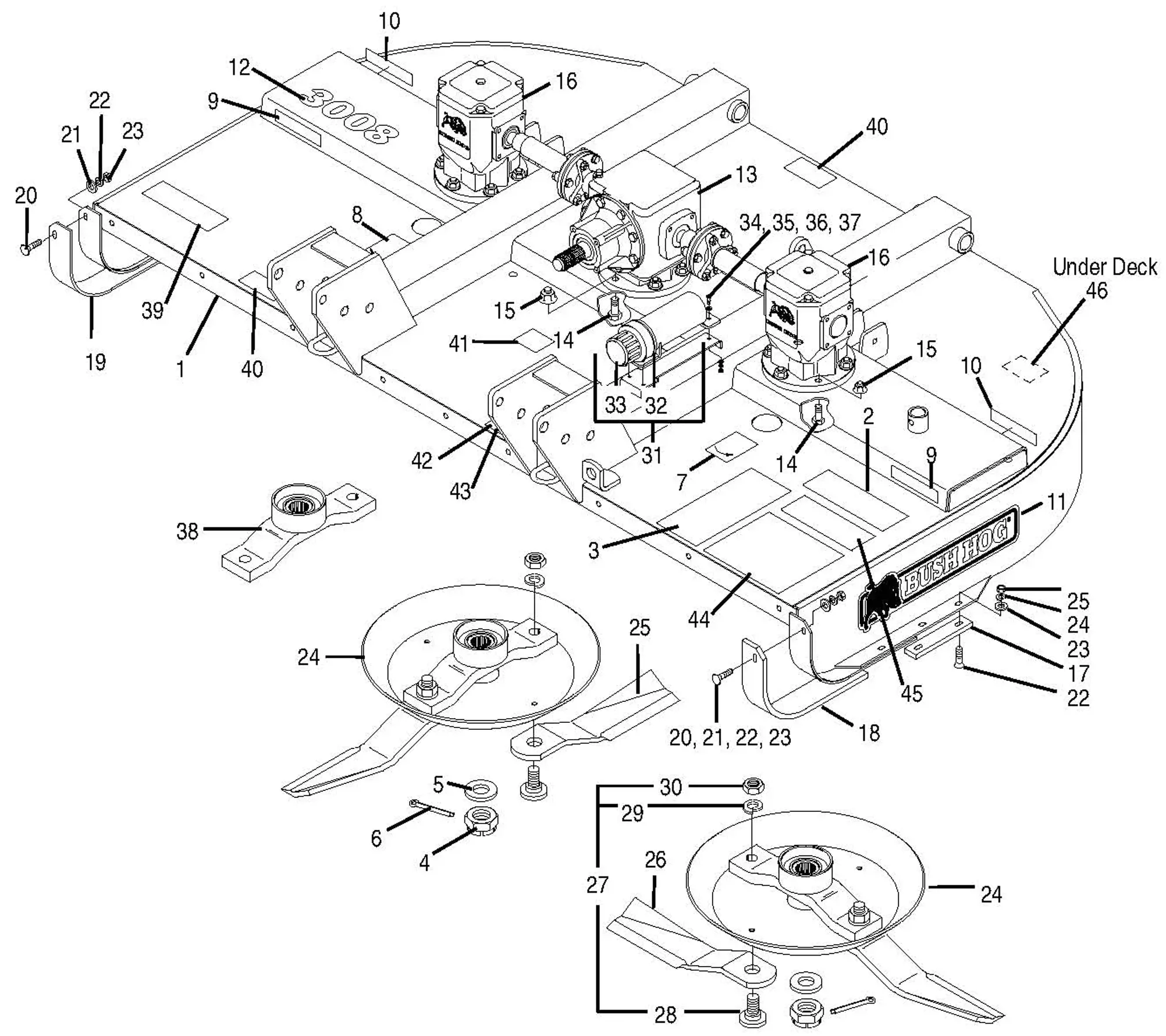 bush hog mower parts diagram