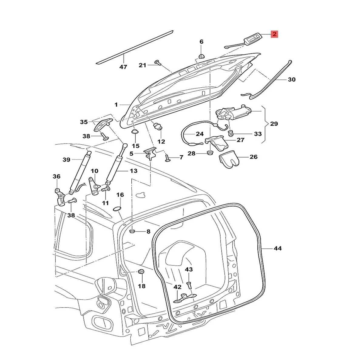 toyota sienna body parts diagram