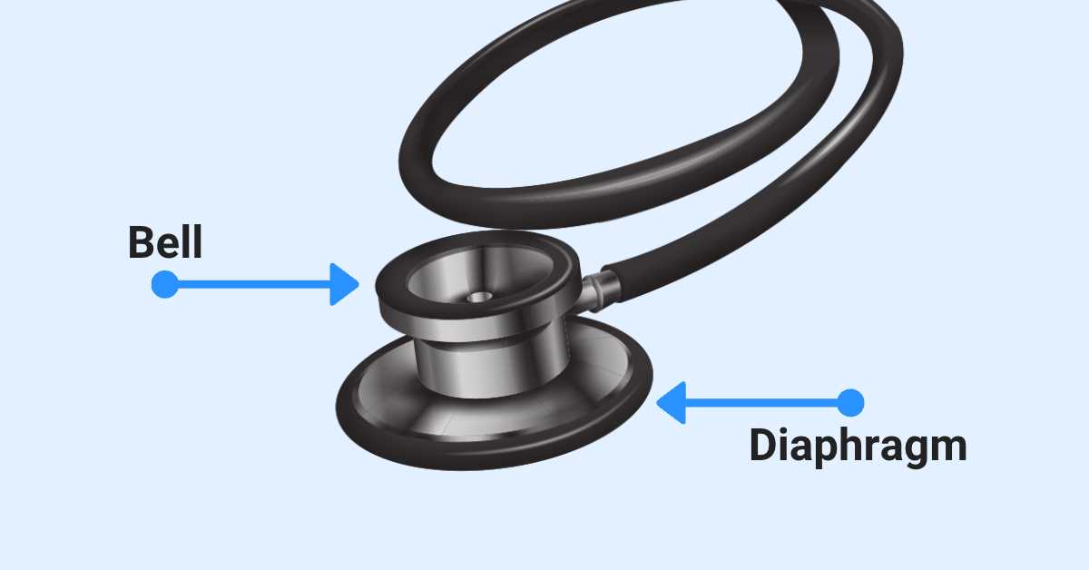 parts of stethoscope with diagram