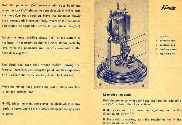 anniversary clock parts diagram