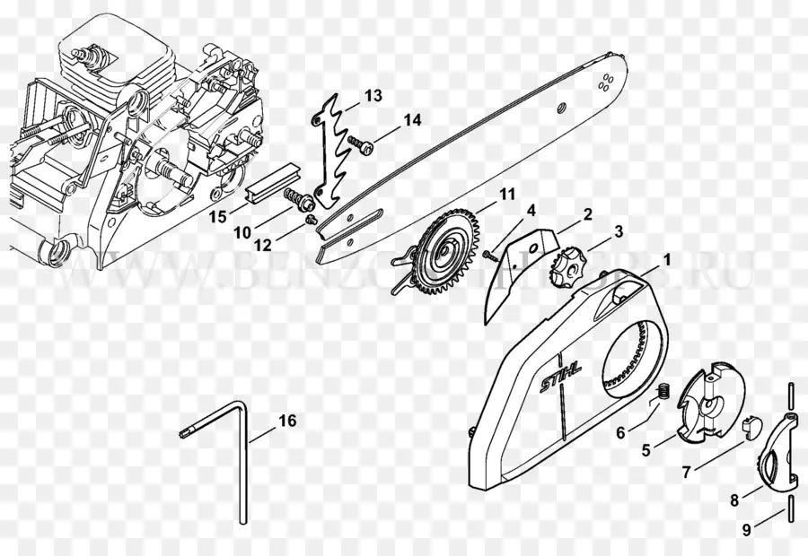 chainsaw part diagram