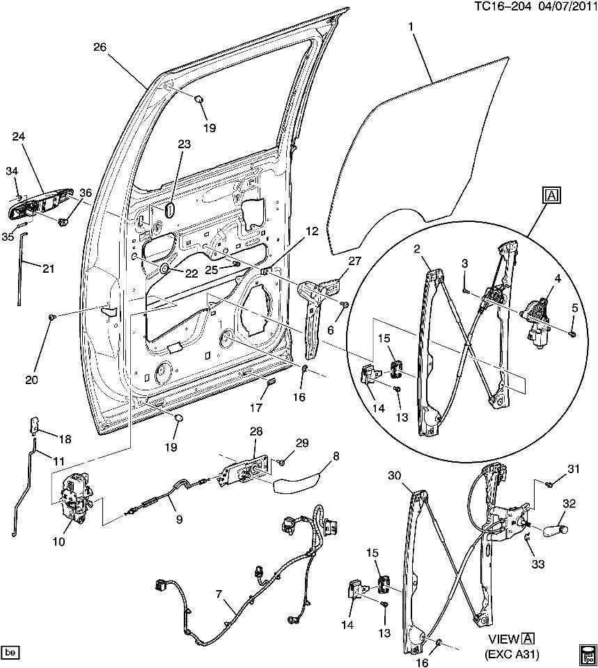 chevy silverado door parts diagram