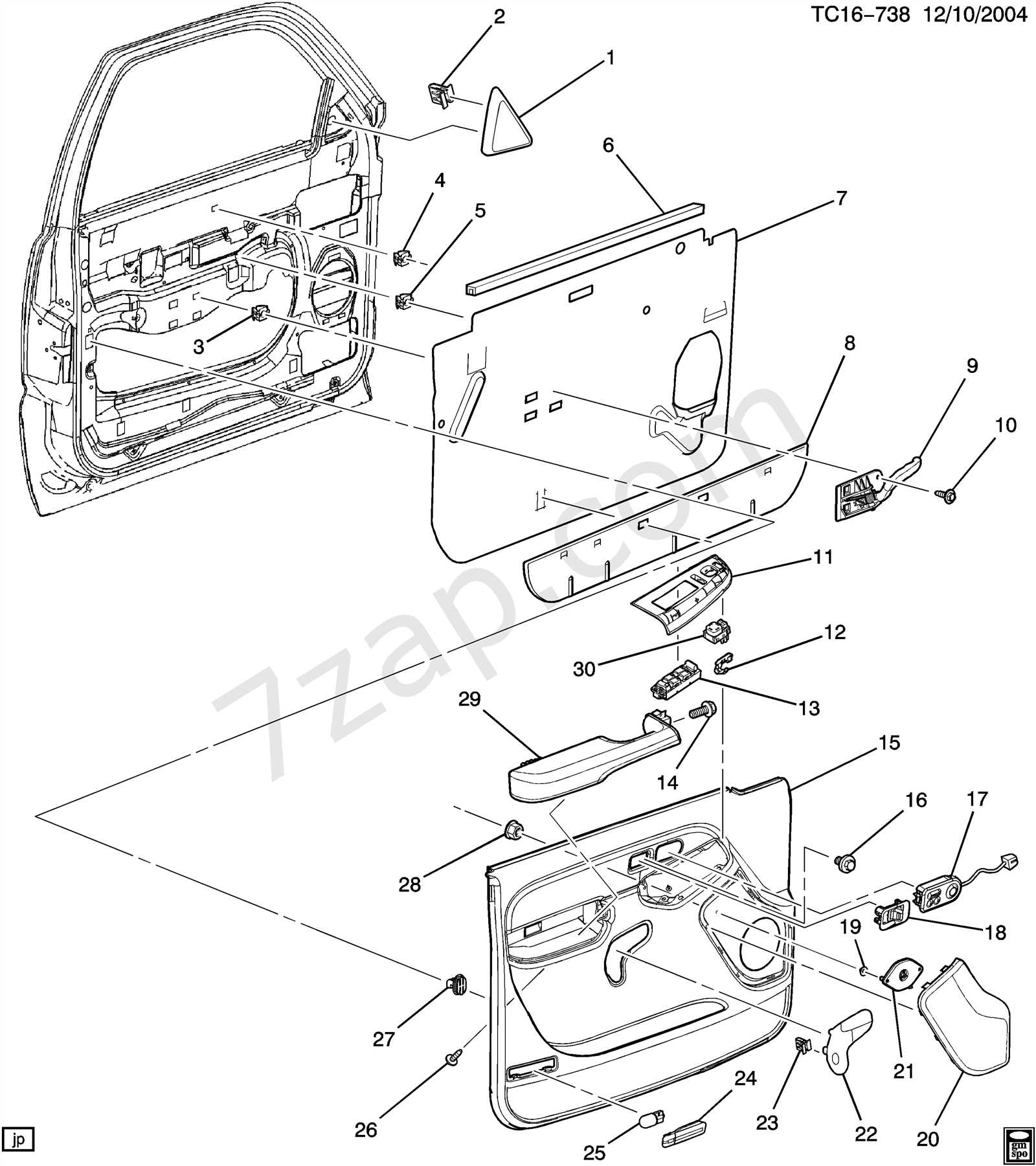 chevy silverado door parts diagram