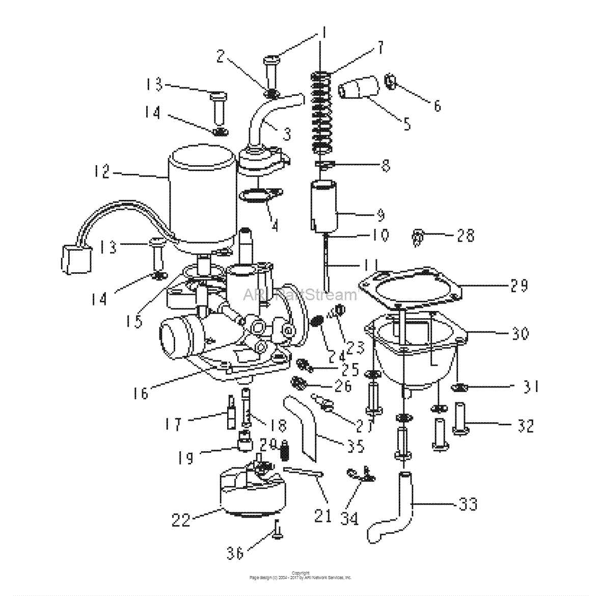 motorized bicycle carburetor parts diagram