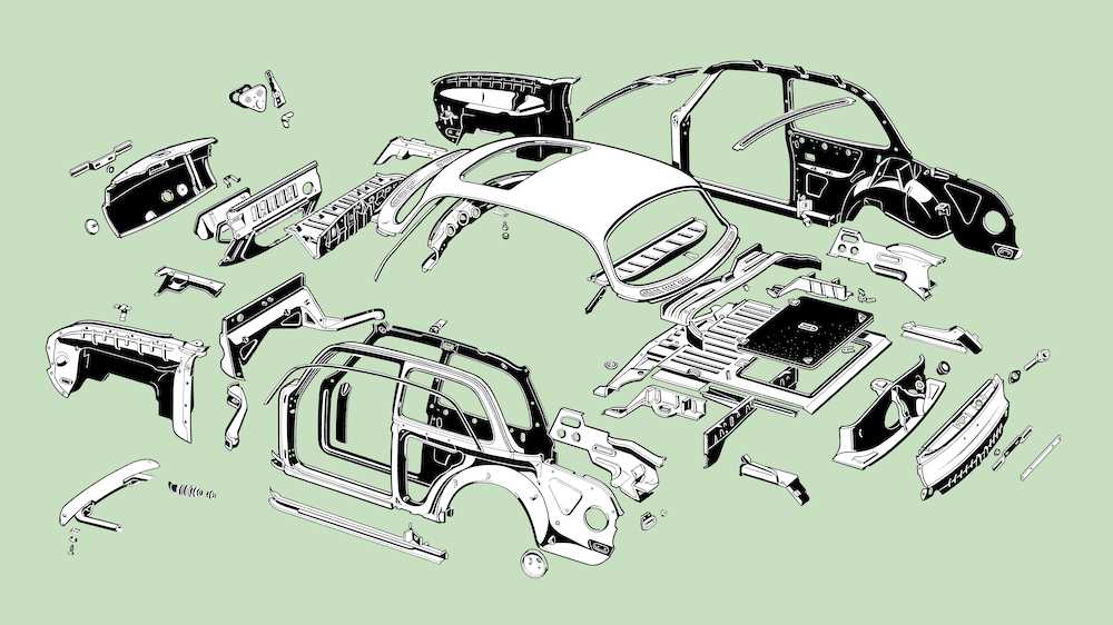 vw beetle body parts diagram