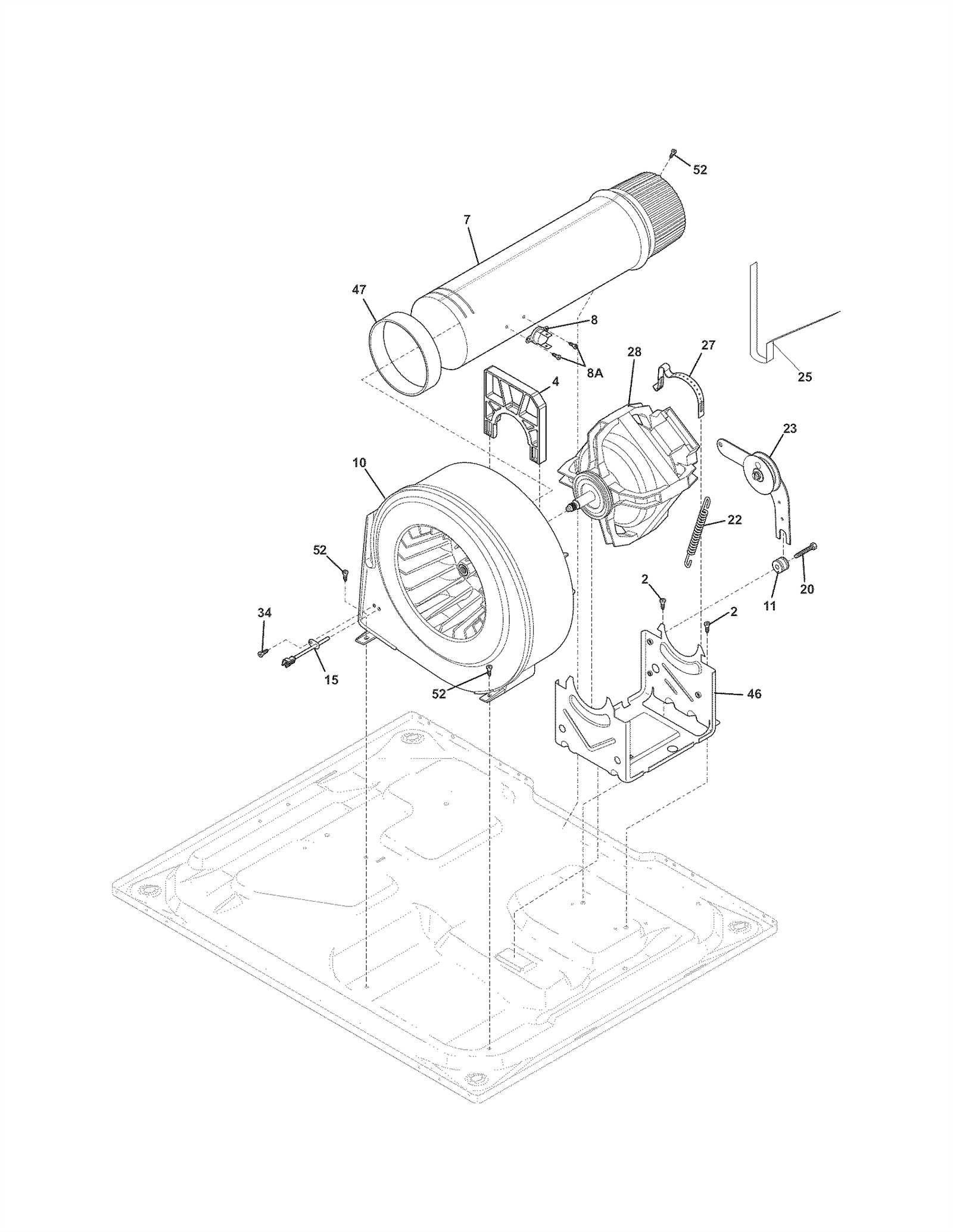 clothes dryer parts diagram