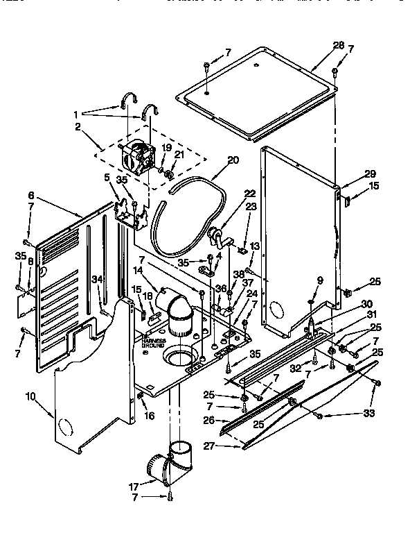 clothes dryer parts diagram