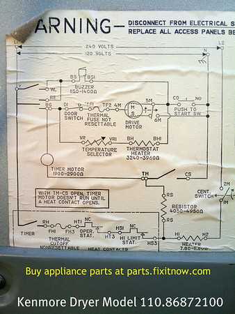 clothes dryer parts diagram