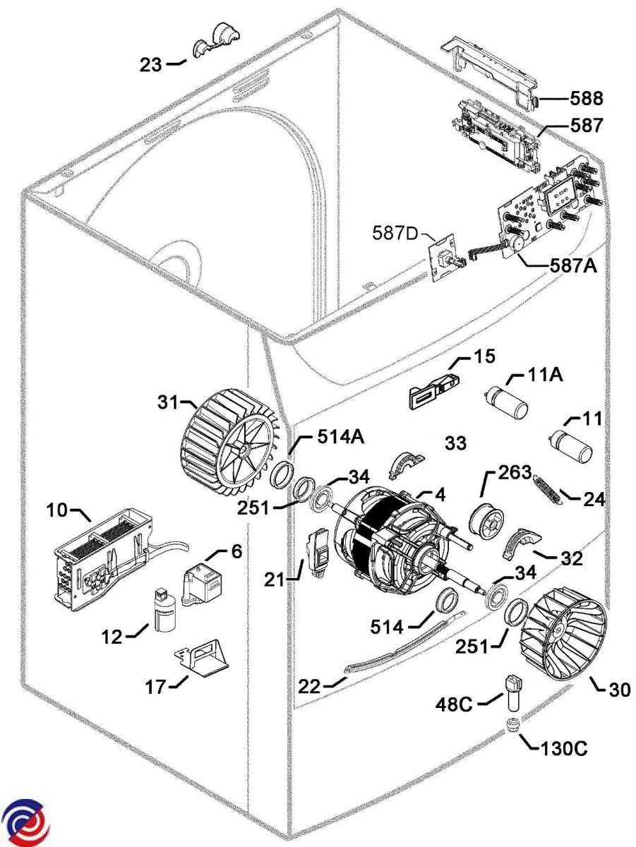 clothes dryer parts diagram