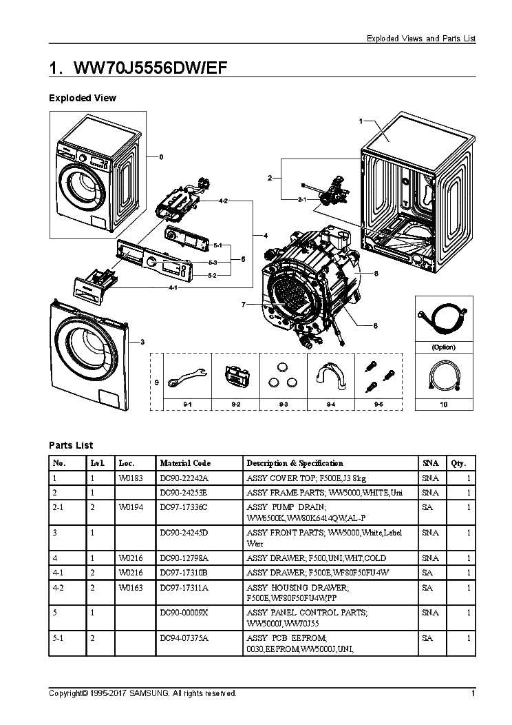 clothes washer parts diagram