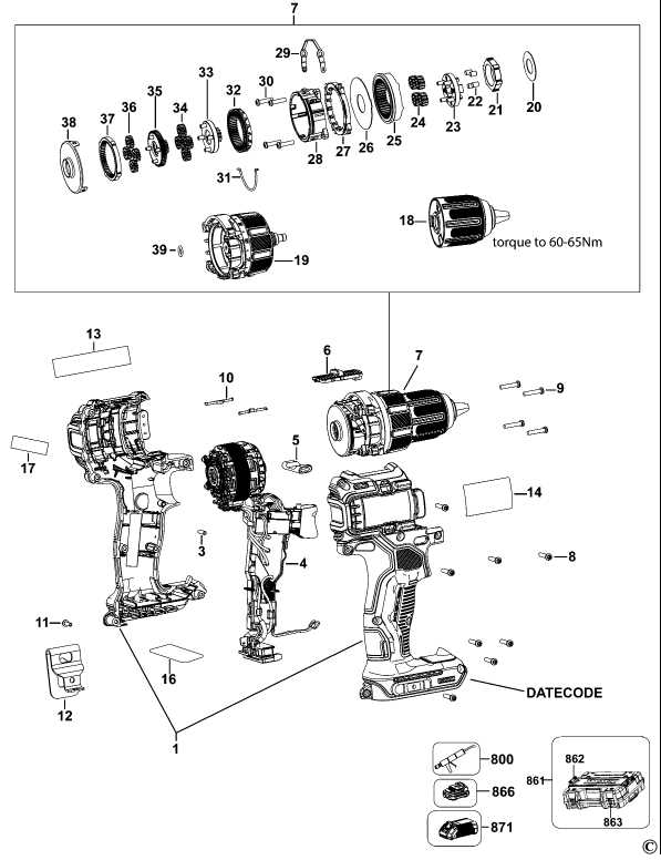 dewalt impact driver parts diagram