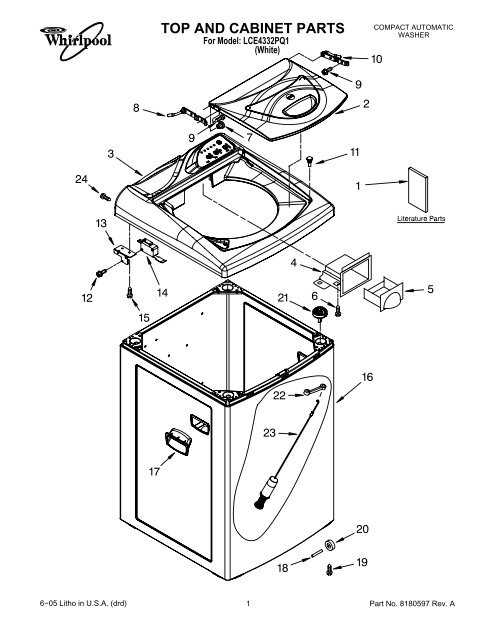 whirlpool washer diagram parts