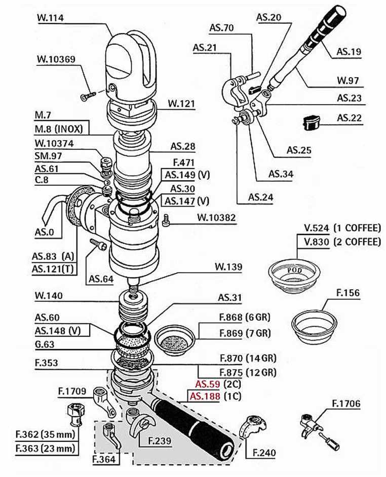 commercial espresso machine parts diagram