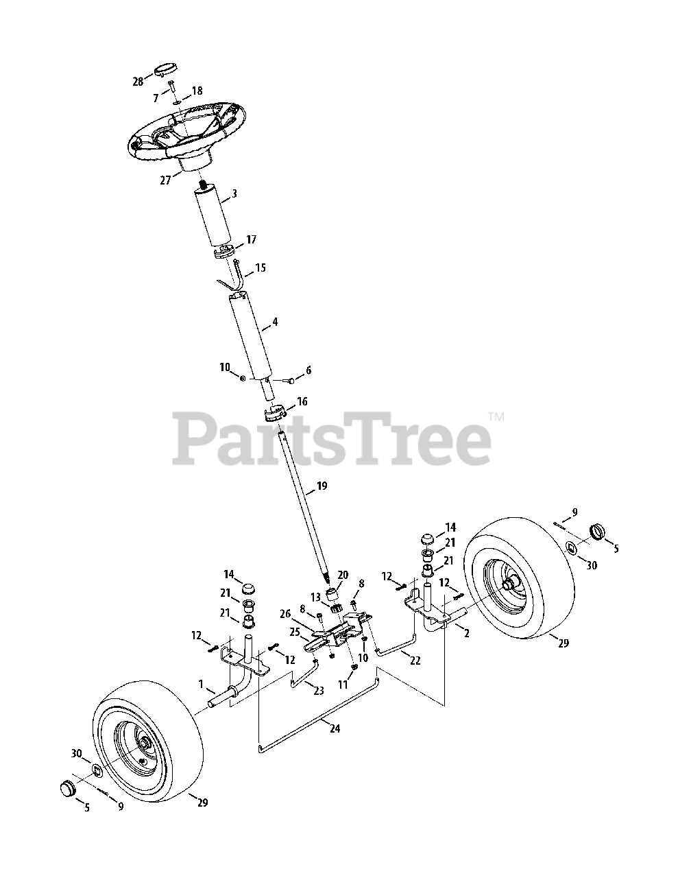 craftsman 30 inch riding mower parts diagram