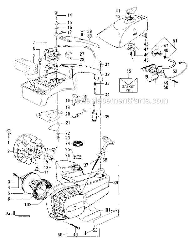 craftsman 358 chainsaw parts diagram