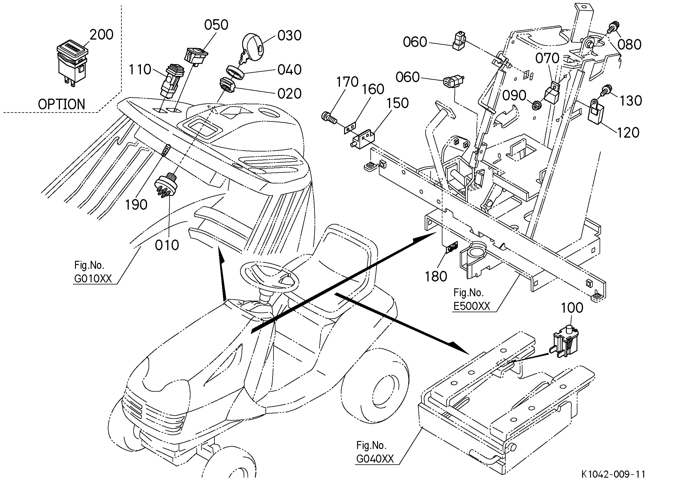 craftsman lt1000 mower deck parts diagram