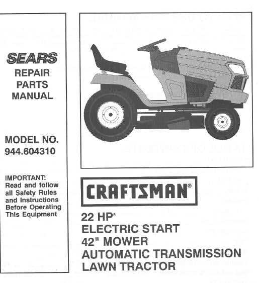 craftsman riding mower steering parts diagram