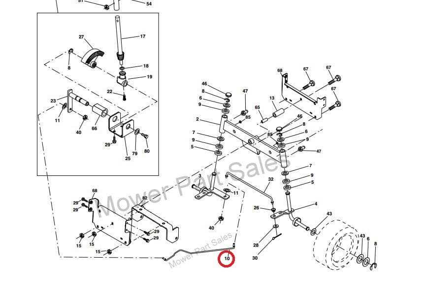 craftsman riding mower steering parts diagram