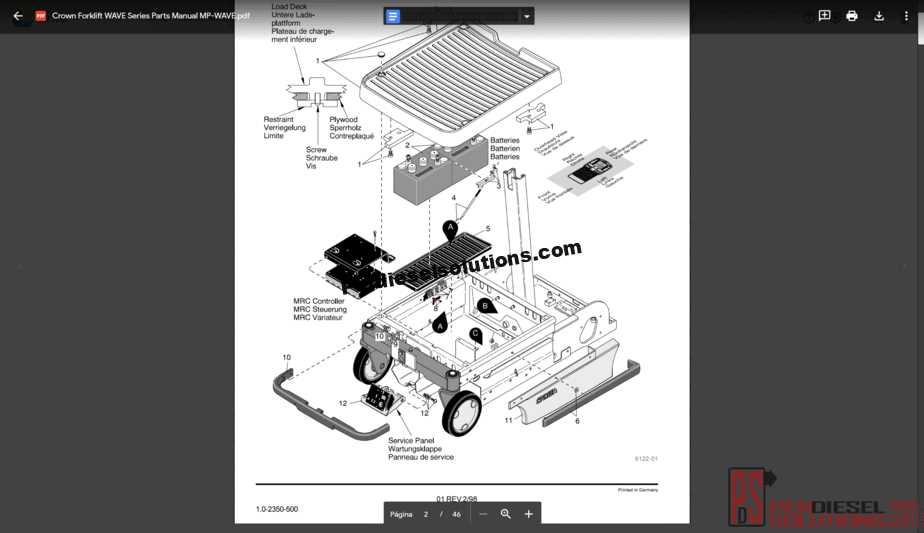 crown pth50 parts diagram