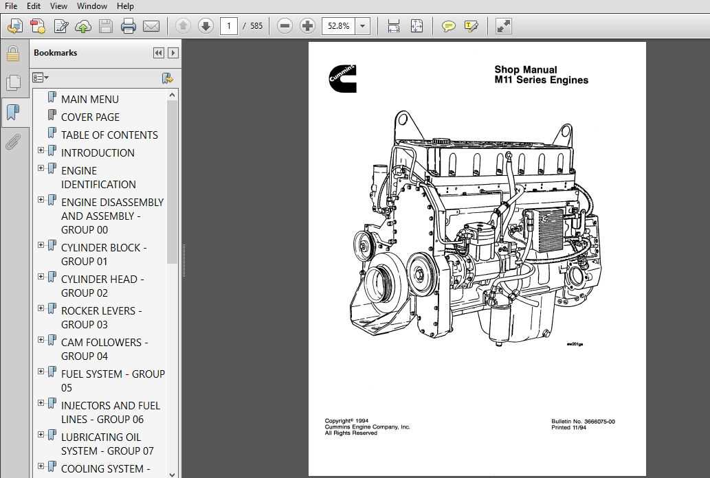 cummins m11 parts diagram