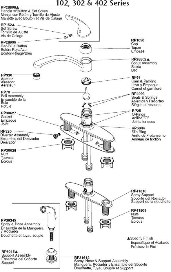 water faucet parts diagram