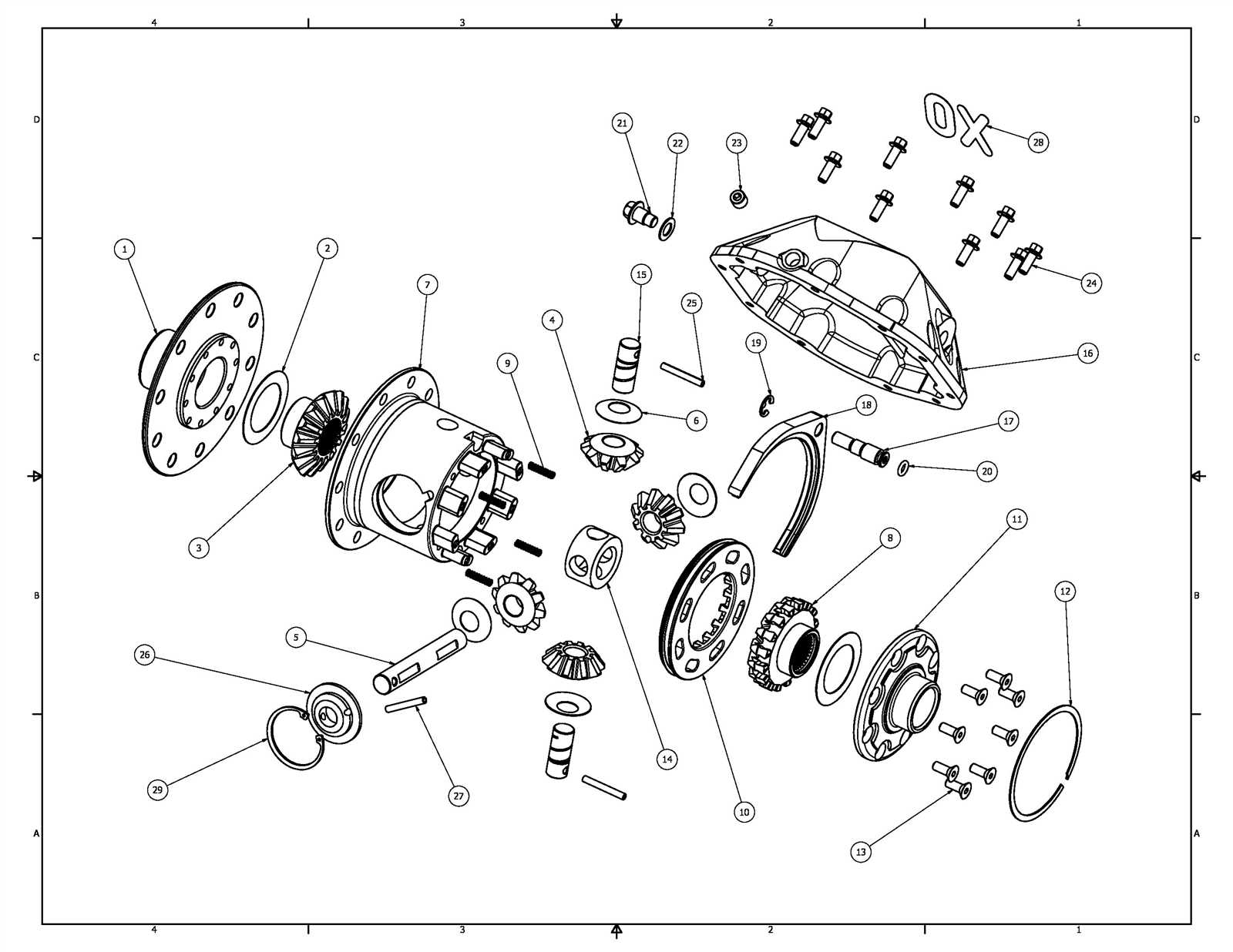 dana 60 front axle parts diagram