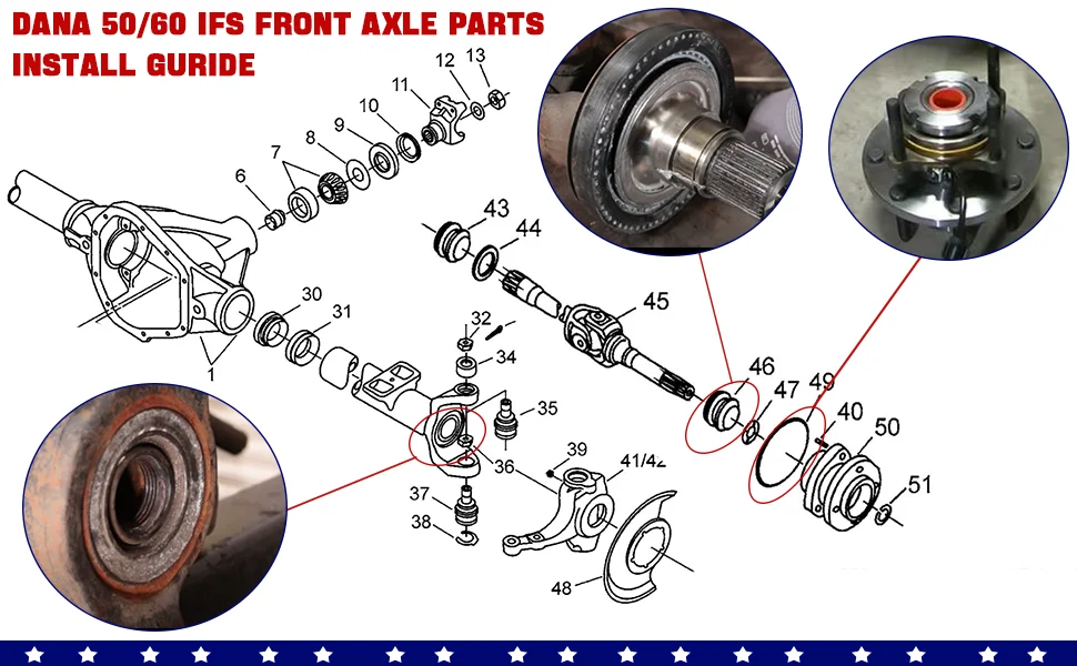 dana 60 front axle parts diagram