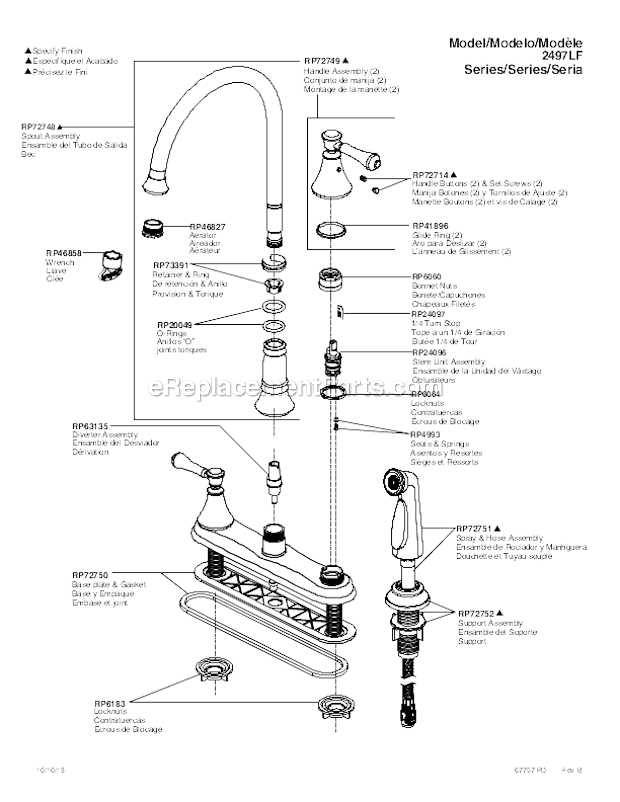 delta single handle kitchen faucet parts diagram