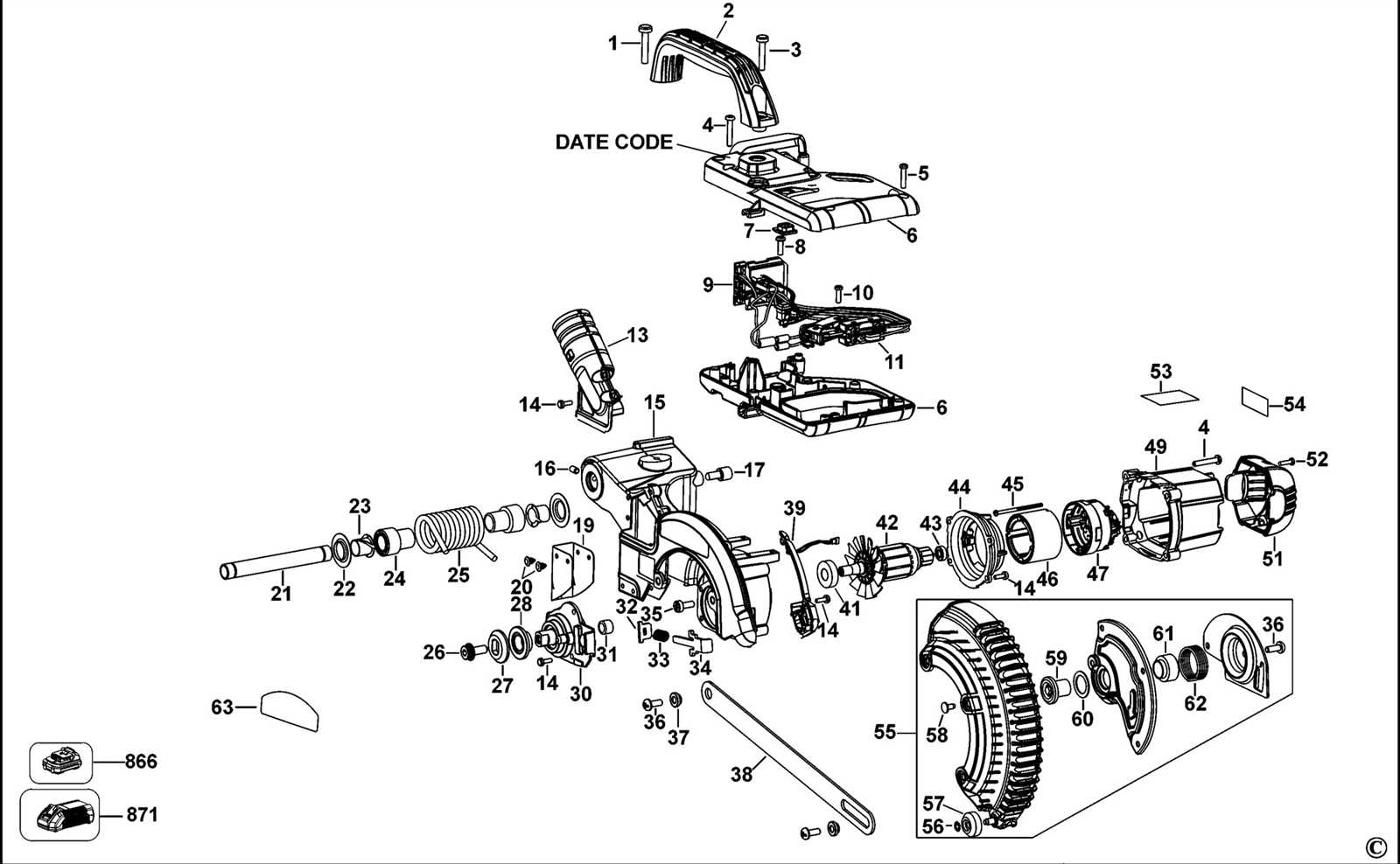 dewalt chop saw parts diagram