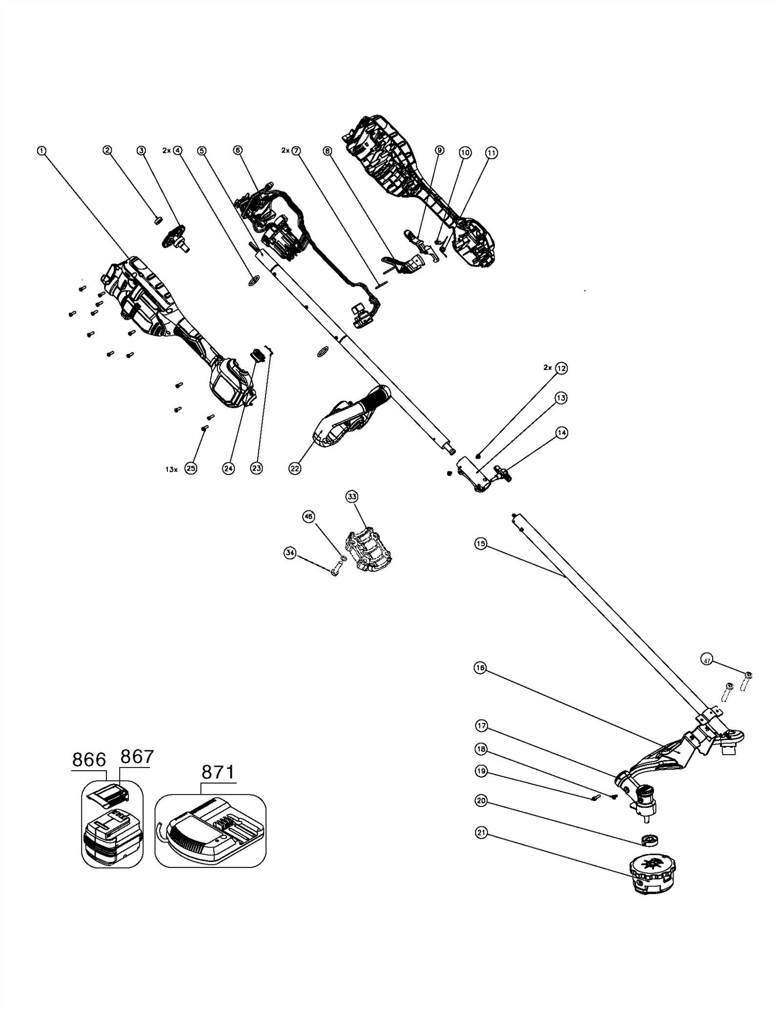 dewalt dcst970 parts diagram