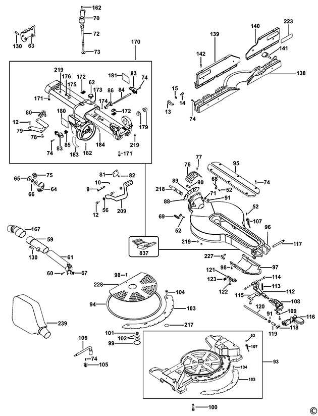 dewalt dw716 parts diagram