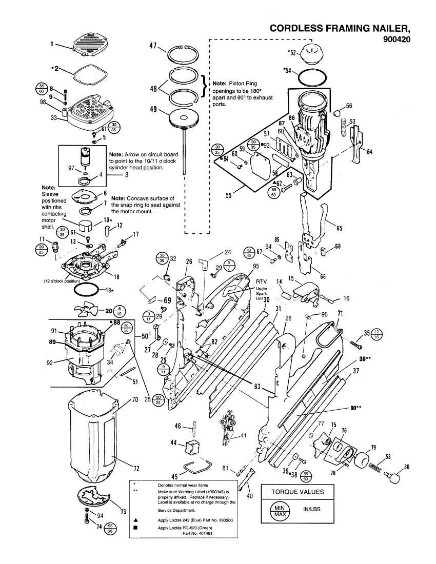 dewalt framing nailer parts diagram