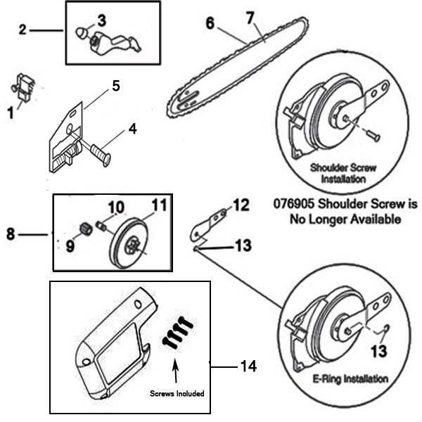 electric chainsaw parts diagram