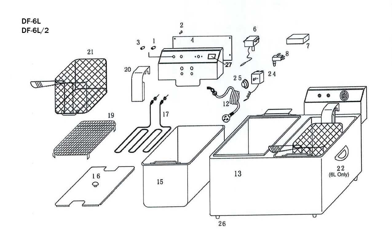 diagram deep fryer parts