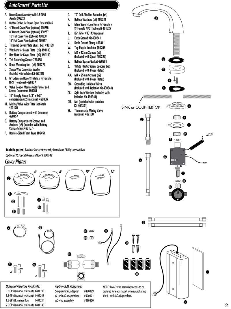 diagram of faucet parts