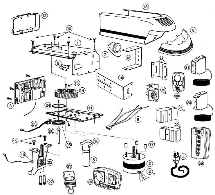 diagram of garage door parts