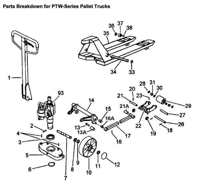 multiton pallet jack parts diagram