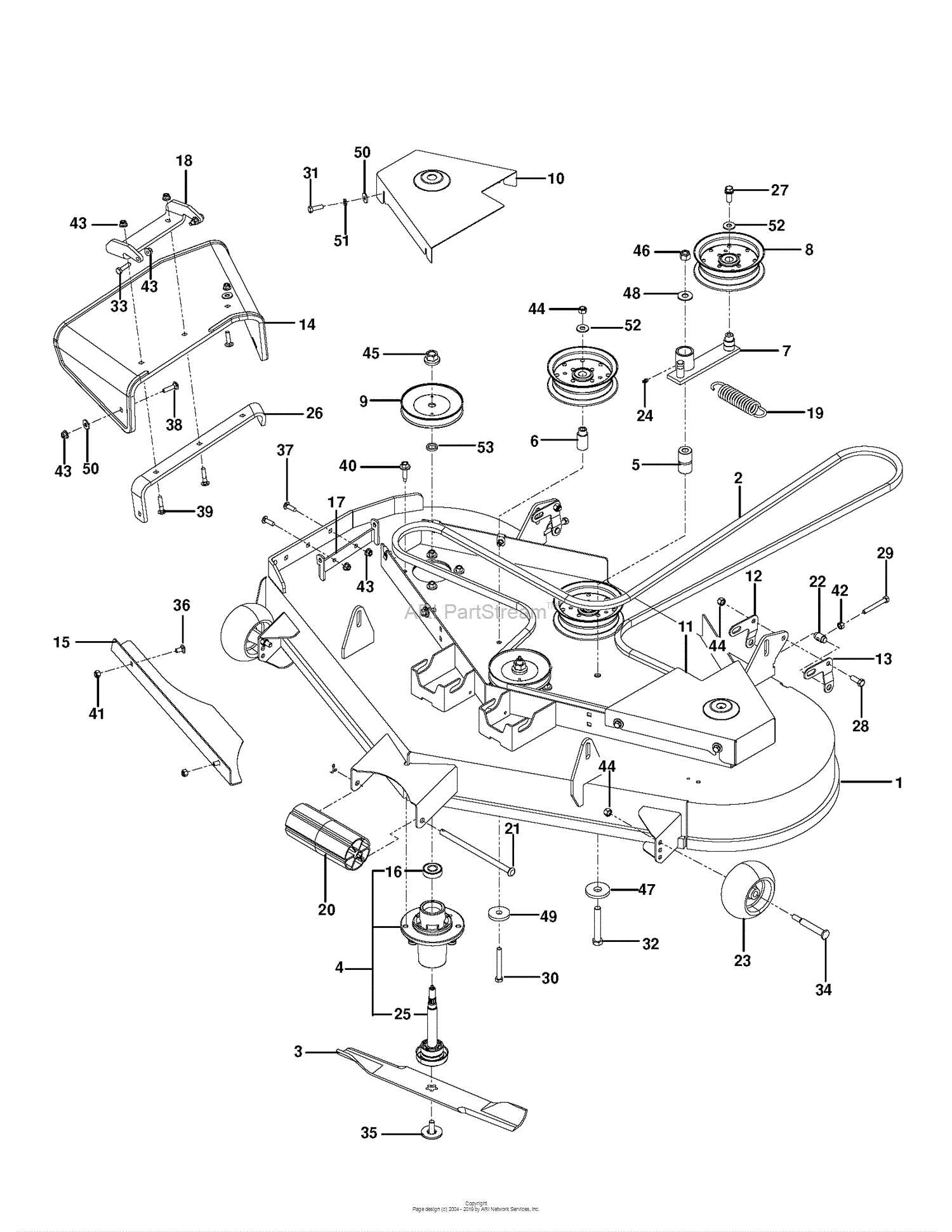 zero turn mower parts diagram