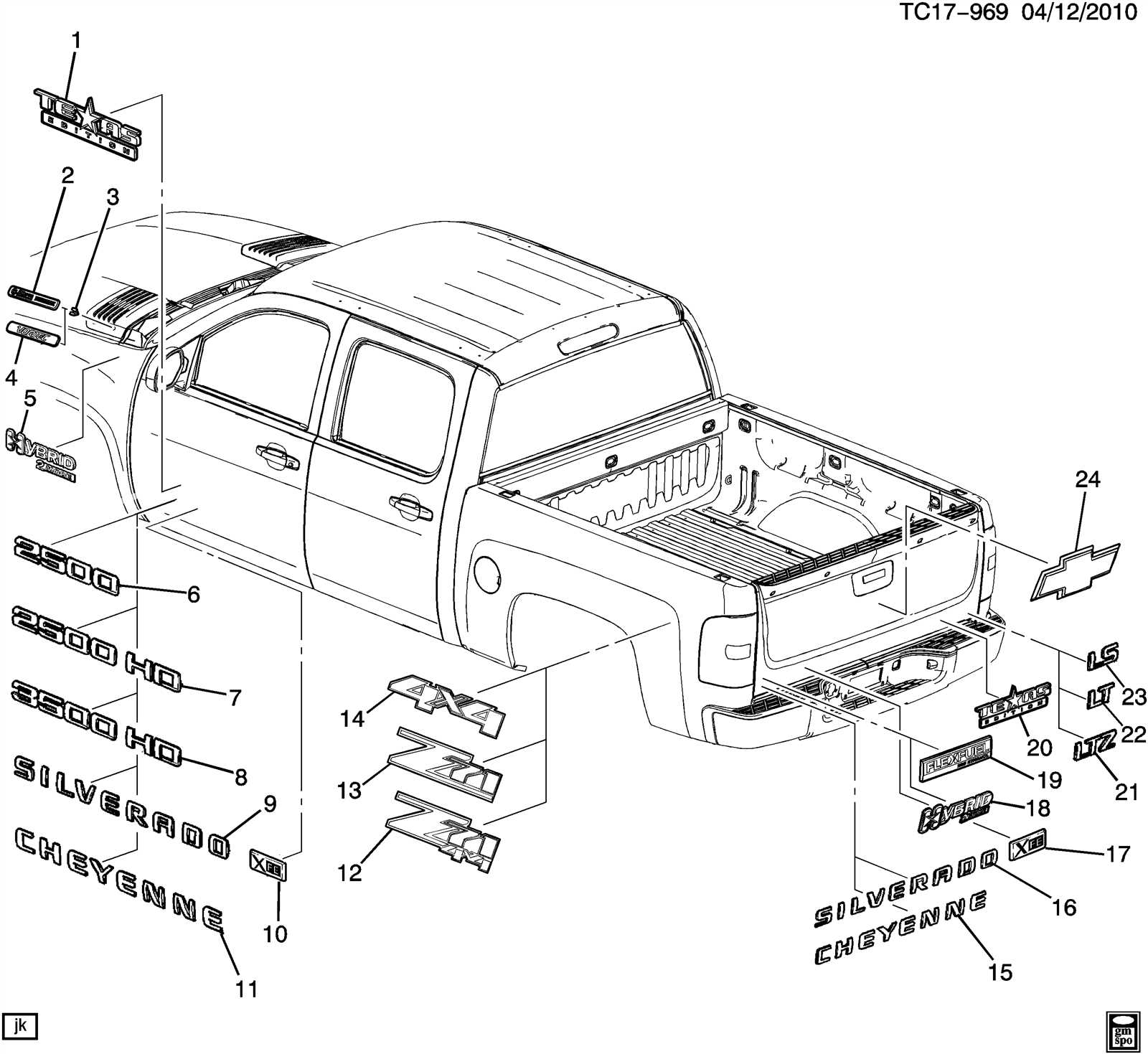 gmc truck parts diagram