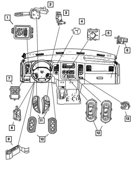 dodge ram interior parts diagram