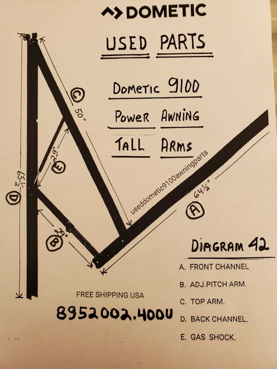 dometic power awning parts diagram