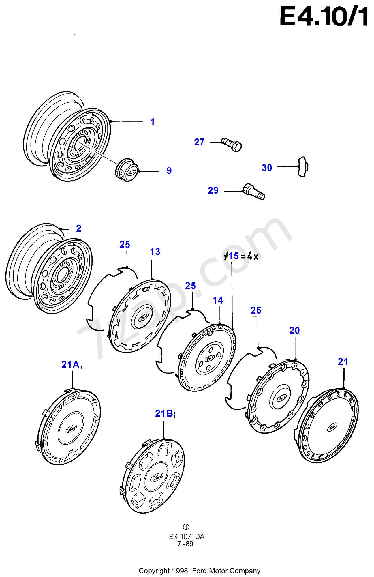 ford escort parts diagram