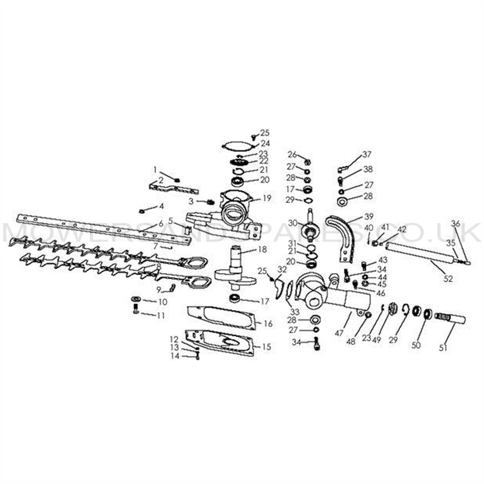 hedge trimmer parts diagram