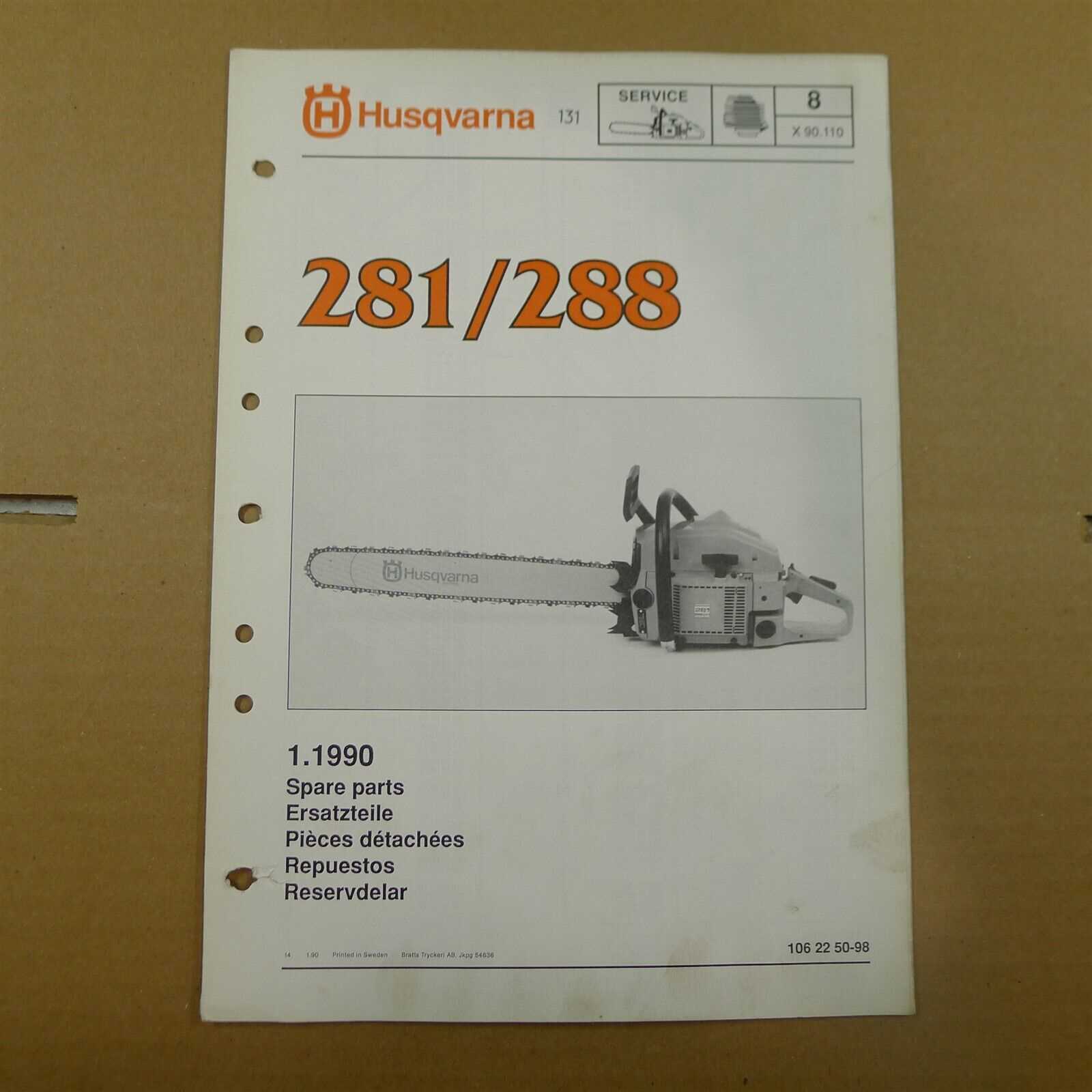 husqvarna 288xp parts diagram