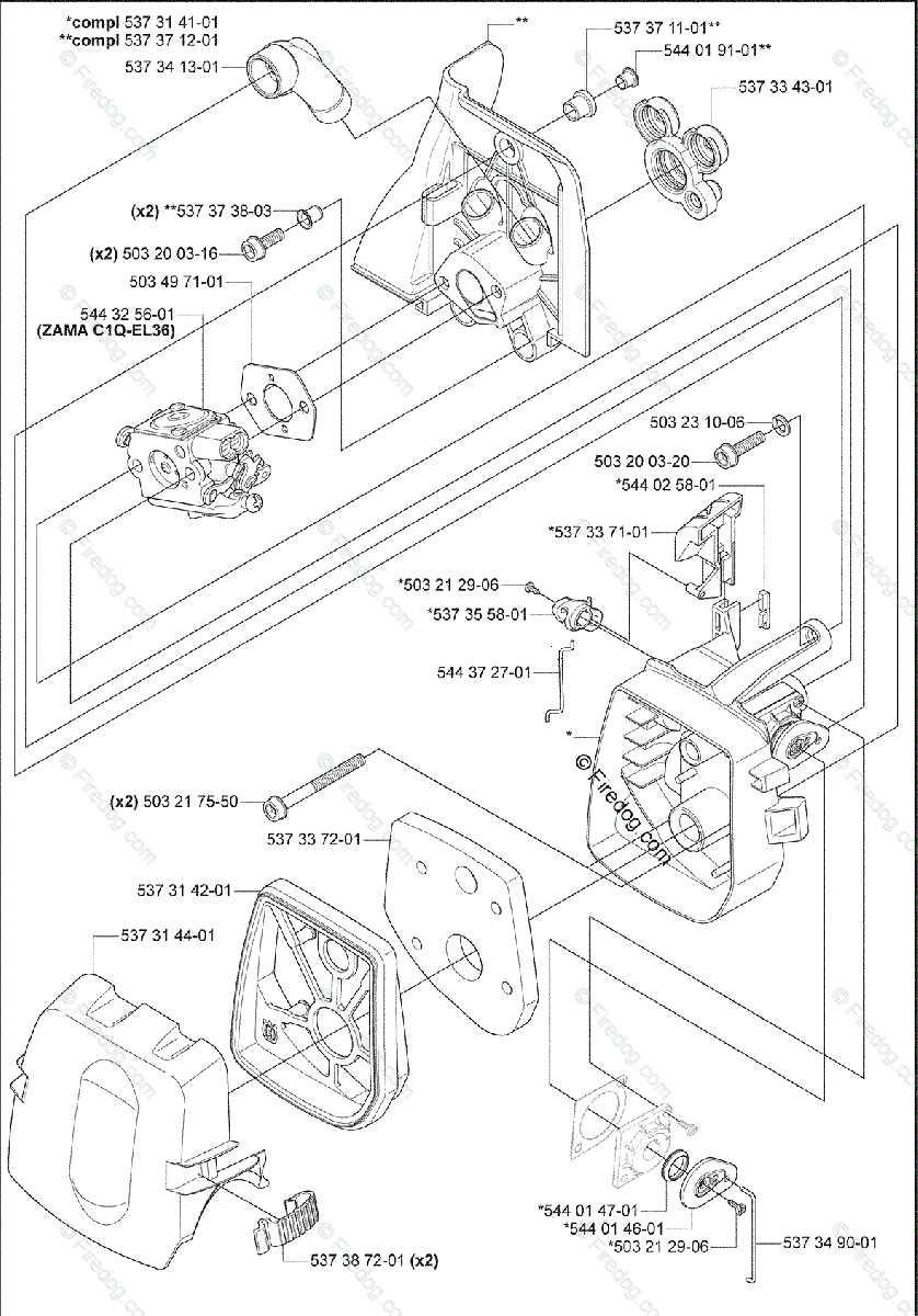 husqvarna chainsaw 455 rancher parts diagram