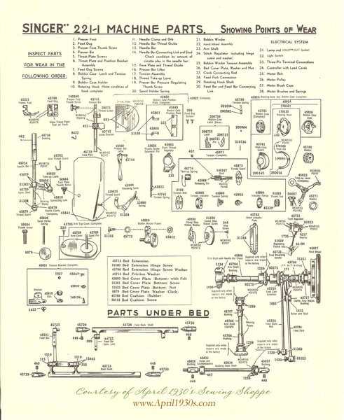 singer 99 parts diagram