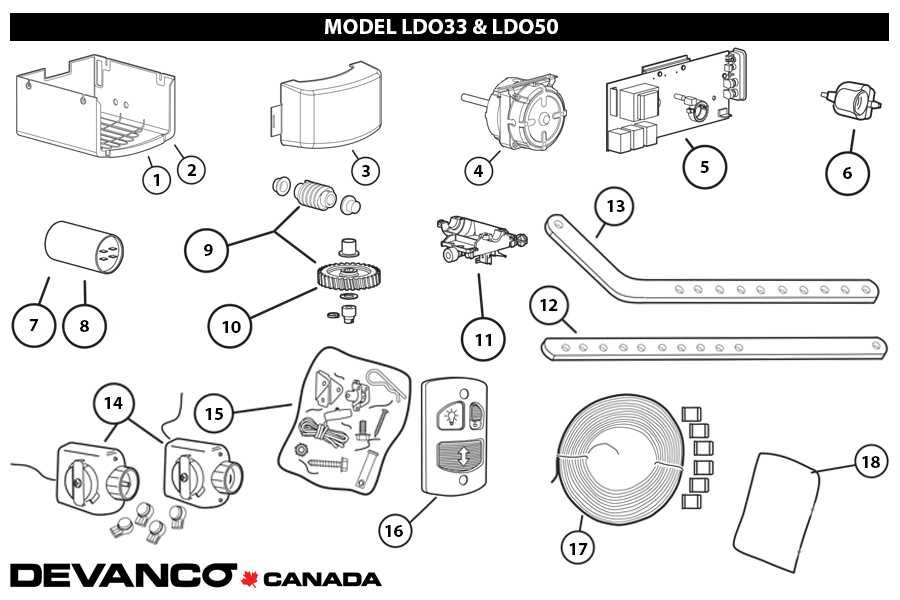 diagram of garage door parts